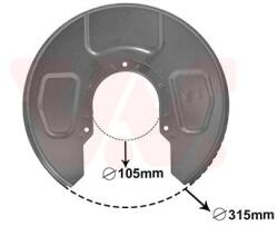VAN WEZEL Ochranný plech proti rozstreku, Brzdový kotúč VAN WEZEL 5878373 (5878373)
