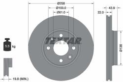 TEXTAR féktárcsa TEXTAR 92241503 for RENAULT, DACIA, LADA, MERCEDES-BENZ, … (92241503)