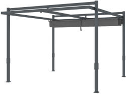 Aosom Alumínium pergola 350x300 cm állítható tolótetővel UPF50+ UV-védelem, szélálló kivitel, szürke