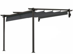 Aosom Pergola 300x300 cm falhoz rögzíthető pergola állítható tetővel szélálló kivitel, sötétszürke