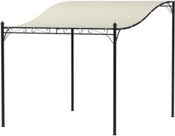 Aosom Pergola 250x300 cm falhoz rögzíthető vízlepergető tetővel, 16 vízelvezető nyílással, krémfehér féltető