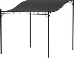 Aosom Pergola 250x300 cm falhoz rögzíthető vízlepergető tetővel, 16 vízelvezető nyílással, porszórt fém vázzal, sötétszürke