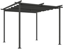 Aosom Pergola 300x300 cm pergola állítható tetővel UPF30+ UV-védelemmel fém vázzal, sötétszürke