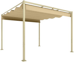 Aosom Pergola 300x300 cm pergola behúzható tetővel UPF30+ UV-védelemme fém vázzal