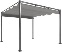 Aosom Pergola 300x300 cm szabadon álló behúzható tetővel UPF30+ UV-védelemmel fém vázzal szürke