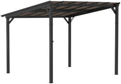 Aosom Pergola 300x300 cm fém pergola vízálló tetővel UPF50+ UV-védelem, szélálló kivitel, sötétszürke