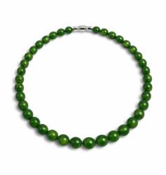  Colier din Jad Nefrit Rotund cu închidere din alama argintata 8x8 mm pentru accesorii versatile - 1 Buc