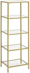 VASAGLE Üveg állópolc 40x 124, 5x30 cm, könyvespolc, arany (LGT029A01) - bontour