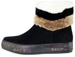 Epica Ghete dama, negru, casual, piele intoarsa, cu blana decorativa, cu talpa joasa, Epica JZ8945-R37-2-01-I-Negru (Marime: 41) (JZ8945-R37-2-01-I-Negru-41)