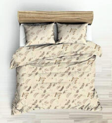  3 részes, extra hosszú 140x220 cm ágynemű huzat szett / barna leveles