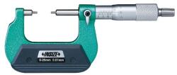 INSIZE Micrometru mecanic pentru caneluri INSIZE 0-25mm, varf 5x2mm, rezolutie 0, 01mm, tip A (3233-25A)