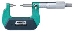 INSIZE Micrometru mecanic pentru caneluri INSIZE 0-25mm, varf 10x3mm, rezolutie 0, 01mm, tip B (3233-25BA)