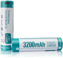 KeepPower 18650 3, 7V 3200mAh védett Li-ion akkumulátor USB C (P1832TC)