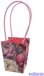  Virágtáska nagy trapéz virágmintás - Pink Peónia