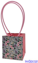  Virágtáska kocka virágmintás - Rózsaszín