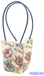  Virágtáska nagy trapéz - Antik peony mintás