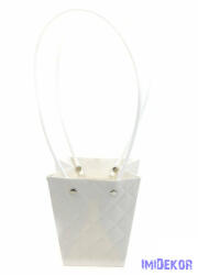  Rombusz mintás virágtáska kicsi trapéz - Fehér