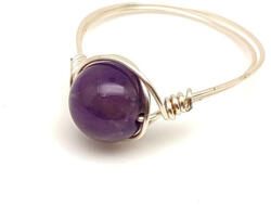 R. M. ékszer Nyugtató energiájú ametiszt drót gyűrű 8mm (019277)