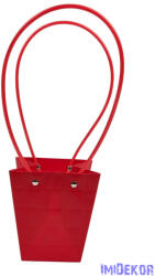  Virágtáska kicsi trapéz kocka mintás - Piros