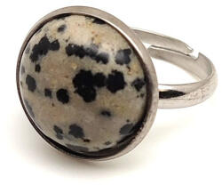 R. M. ékszer Stabilitás dalmatakő jáspis állítható gyűrű kerek 16mm (019352)