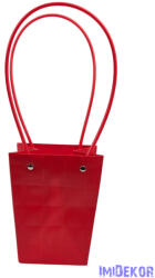  Virágtáska nagy trapéz kocka mintás - Piros