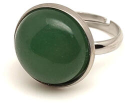 R. M. ékszer Természetes zöld aventurin állítható gyűrű kerek 16mm (019343)