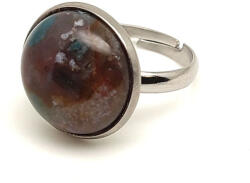 R. M. ékszer Földerő indiai achát állítható gyűrű kerek 16mm (019355)