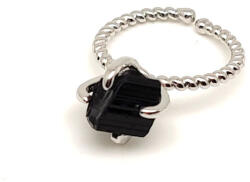 R. M. ékszer Erőteljes nyers fekete turmalin állítható gyűrű 10mm (019291)