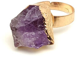 R. M. ékszer Tisztító energia nyers ametiszt állítható gyűrű 15-20mm (019321)