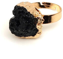R. M. ékszer Védelmező nyers fekete turmalin állítható gyűrű 15-20mm (019318)