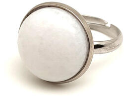 R. M. ékszer Letisztult tejkvarc állítható gyűrű kerek 16mm (019341)