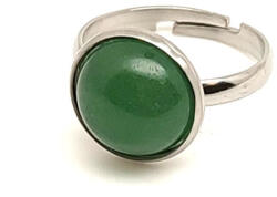 R. M. ékszer Bőséget zöld aventurin állítható gyűrű kerek 12mm (019337)