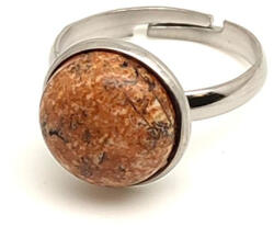 R. M. ékszer Földelő kép jáspis állítható gyűrű kerek 12mm (019327)