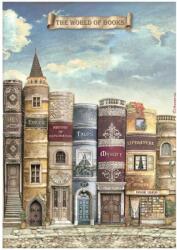 Stamperia A4 rizspapír csom. - Vintage Library The world of book