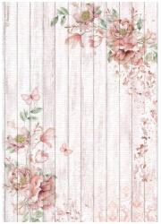 Stamperia A4 rizspapír csom. - Roseland corners with roses