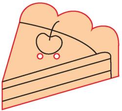 Penta collection Fafigura gomb 69 - tortaszelet 10 db/csomag