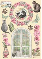 Stamperia Színes fafigurák A5 - Orchids and Cats