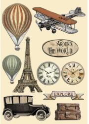 Stamperia Színes fafigura A5 - Around the world