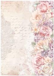 Stamperia A4 rizspapír csom. - Romance Forever floral border