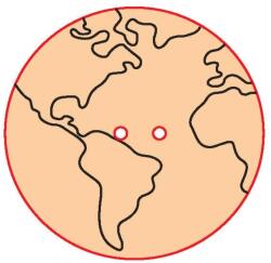 Penta collection Fafigura gomb 50 - földgömb 10 db/csomag