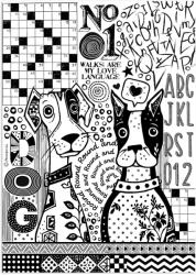 Stamperia DFSA41100 - A4 rizspapír csom. - Furry Friends dogs one color print