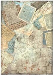 Stamperia A4 rizspapír csom. - Alterego letters background