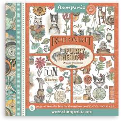 Stamperia DFLRBX07 - Rub on kit cm 15, 5x15, 5 - 6 pages Furry Friends