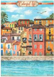 Stamperia A4 rizspapír csom. - Blue Dream colorful life