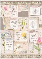Stamperia A4 rizspapír csom. - Romantic Garden House levelek és virágok