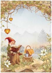 Stamperia DFSA41060 - A4 rizspapír csom. - Whispering woods gnome