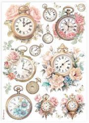 Stamperia A4 rizspapír csom. - Órák