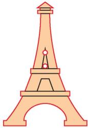 Penta collection Fafigura gomb 47 - Eifeel torony 10 db/csomag