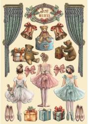 Stamperia Színes fafigurák A5 - The Nutcracker ballet and teddy