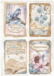 Stamperia A4 rizspapír csom. - Create Happiness Dewdrops 4 cards